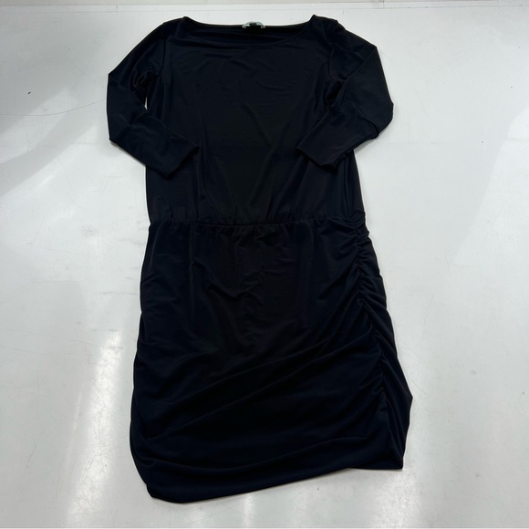 veronica M women’s black hot nights shirred dress S L93-38 - Picture 2 of 6